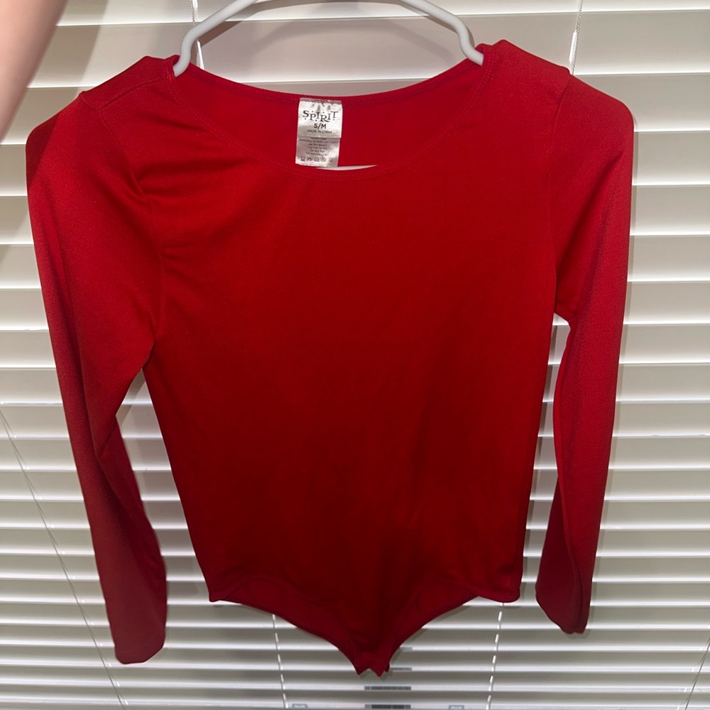 Red Long Sleeve Bodysuit